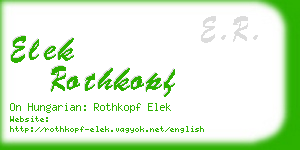 elek rothkopf business card